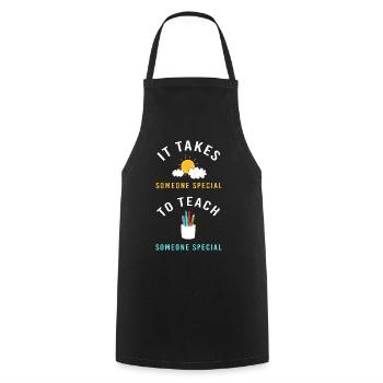 Pédagogue en éducation spécialisée - Tablier de cuisine - noir - Devant - AI Model Male 185 dark (185cm)