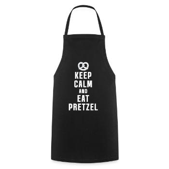 Keep Calm and Eat Pretzel - Funny Brezel - Cooking Apron - black - Front - AI Model Male 185 dark (185cm)
