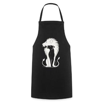 Regal Lion Silhouette - Cooking Apron - black - Front - AI Model Male 185 dark (185cm)