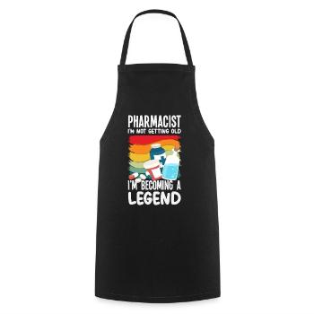 Retro Won't Get Old Legend Pharmacist Pharmacy - Cooking Apron - black - Front - AI Model Male 185 dark (185cm)