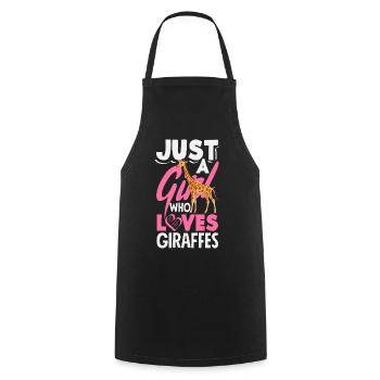 Juste une fille qui aime les girafes - Tablier de cuisine - noir - Devant - AI Model Male 185 dark (185cm)