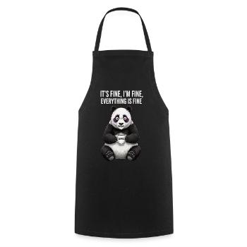 Its Fine In Fine Coffee Panda Humor - Cooking Apron - black - Front - AI Model Male 185 dark (185cm)