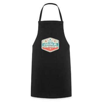 Level Up – Real Life Optional - Cooking Apron - black - Front - AI Model Male 185 dark (185cm)