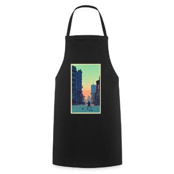 Football player #7 - Cooking Apron - black - Front - AI Model Male 185 dark (185cm)