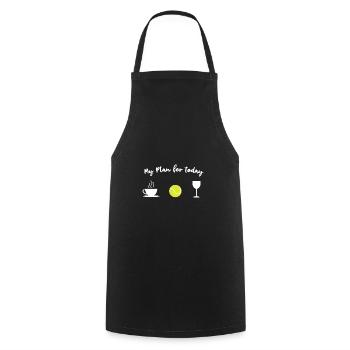 Tennis training l daily schedule - coffee tennis wine - Cooking Apron - black - Front - AI Model Male 185 dark (185cm)