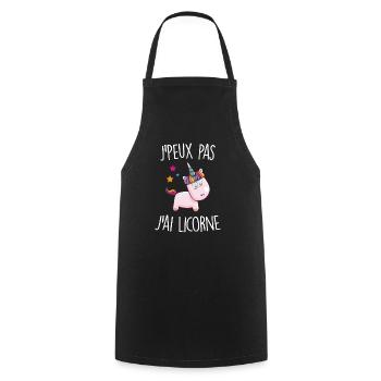 J'peux pas j'ai licorne - Tablier de cuisine - noir - Devant - AI Model Male 185 dark (185cm)