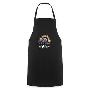 Tie Dye Rainbow Eighteen Years 18th Birthday - Cooking Apron - black - Front - AI Model Male 185 dark (185cm)