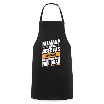 Niemand ist perfekt - Bergmann - Spruch - Kochschürze - Schwarz - Vorne - AI Model Male 185 dark (185cm)