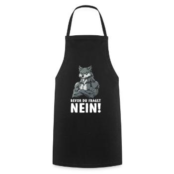 Wolf Wölfe Wildnis Natur Wald Bevor du fragst Nein - Kochschürze - Schwarz - Vorne - AI Model Male 185 dark (185cm)