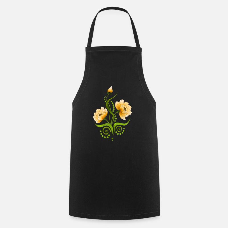 Bunte Blumen - Kochschürze - Schwarz