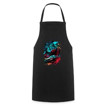 Big bad wolf and bm sports car - Cooking Apron - black - Front - AI Model Male 185 dark (185cm)