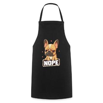 Bouledogue français Nope - Tablier de cuisine - noir - Devant - AI Model Male 185 dark (185cm)