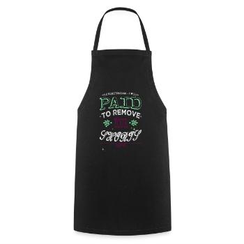 Formation Électricien Lumière Bière Humour - Tablier de cuisine - noir - Devant - AI Model Male 185 dark (185cm)