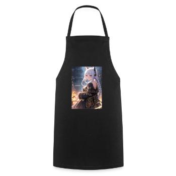 Oni Chan - Cooking Apron - black - Front - AI Model Male 185 dark (185cm)