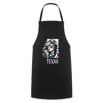Lone-Star Chic-Texan-Pride - Tablier de cuisine - noir - Devant - AI Model Male 185 dark (185cm)
