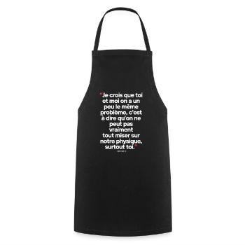 Les Bronzés Citation célèbre de séries TV / films - Tablier de cuisine - noir - Devant - AI Model Male 185 dark (185cm)