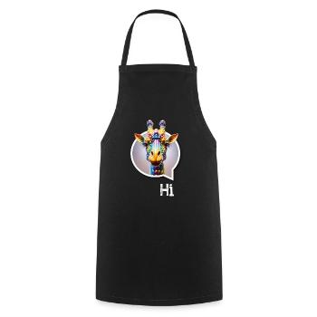 Giraffe diversity CSD rainbow 3D saying balloon - Cooking Apron - black - Front - AI Model Male 185 dark (185cm)