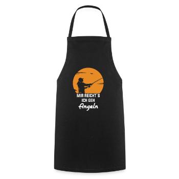I've had enough, I'm going fishing! - Cooking Apron - black - Front - AI Model Male 185 dark (185cm)