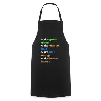 RJ45 Network Technology Color Assignment according to T568A - Cooking Apron - black - Front - AI Model Male 185 dark (185cm)