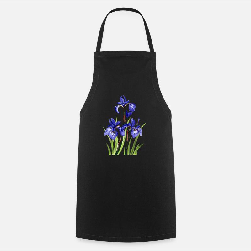 Blumen - Kochschürze - Schwarz