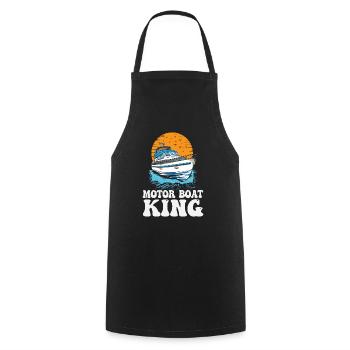 Pontooning Captain Motorboat King Funny Boat - Cooking Apron - black - Front - AI Model Male 185 dark (185cm)