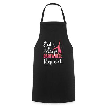 Eat Sleep Cartwheel Repeat - Cooking Apron - black - Front - AI Model Male 185 dark (185cm)