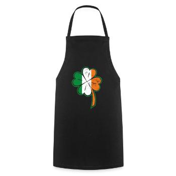 Trèfle Irlande Irlandais - Tablier de cuisine - noir - Devant - AI Model Male 185 dark (185cm)