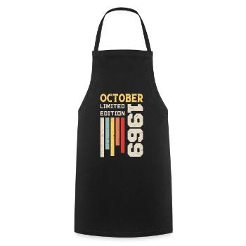 October 1969 - October 1969 Birthday Gift - Cooking Apron - black - Front - AI Model Male 185 dark (185cm)