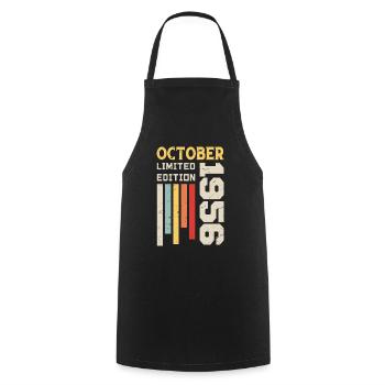 October 1956 - October 1956 Anniversary Gift - Cooking Apron - black - Front - AI Model Male 185 dark (185cm)