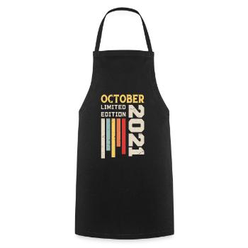 Oktober 2021 - Oktober 2021 Geburtstagsgeschenk - Kochschürze - Schwarz - Vorne - AI Model Male 185 dark (185cm)