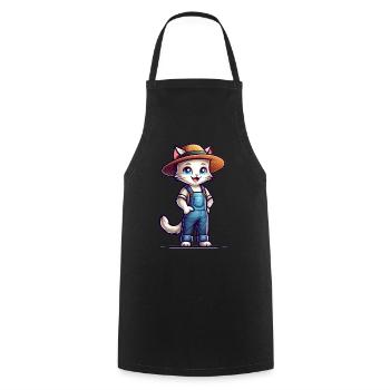 Cute Cat Farmer - Kochschürze - Schwarz - Vorne - AI Model Male 185 dark (185cm)