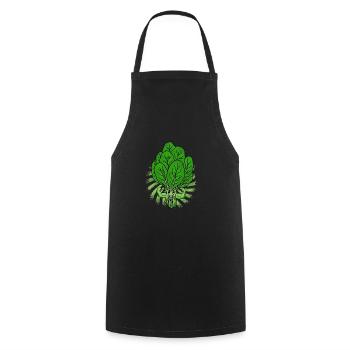 Spinat Vegan vegetarisch Vegetarier Geschenk - Kochschürze - Schwarz - Vorne - AI Model Male 185 dark (185cm)