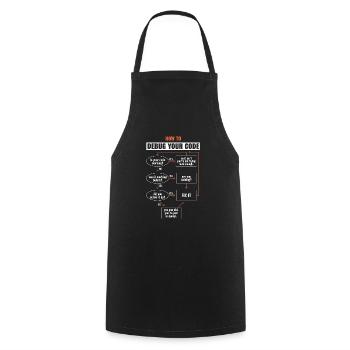 "So debuggen Sie Ihren Code" Funny Programmer Coding - Kochschürze - Schwarz - Vorne - AI Model Male 185 dark (185cm)