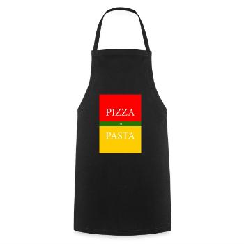 PIZZA ou PÂTES - Tablier de cuisine - noir - Devant - AI Model Male 185 dark (185cm)