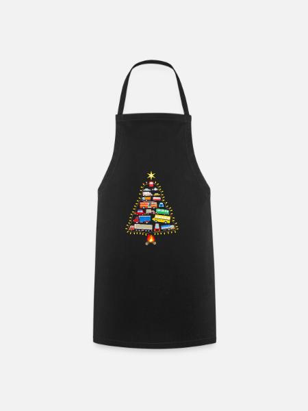 Vehicles Christmas Tree cars - Cooking Apron - black