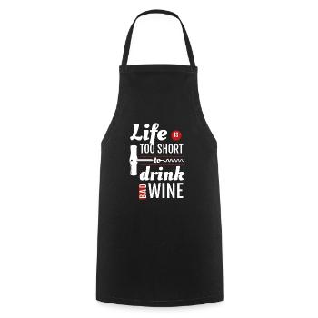 life is too short to drink bad wine - Kochschürze - Schwarz - Vorne - AI Model Male 185 dark (185cm)