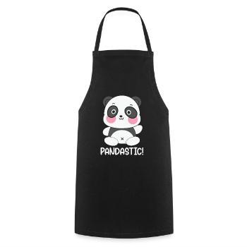 Pandastic Panda Funny Animal Puns - Cooking Apron - black - Front - AI Model Male 185 dark (185cm)