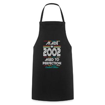 20th Birthday - Made in 2002 - Cooking Apron - black - Front - AI Model Male 185 dark (185cm)