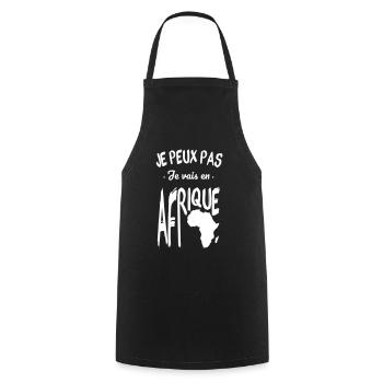 Je peux pas je vais en Afrique - Tablier de cuisine - noir - Devant - AI Model Male 185 dark (185cm)