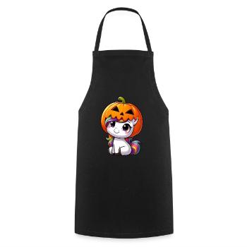 Halloween Licorne Citrouille Mignon Excentrique - Tablier de cuisine - noir - Devant - AI Model Male 185 dark (185cm)
