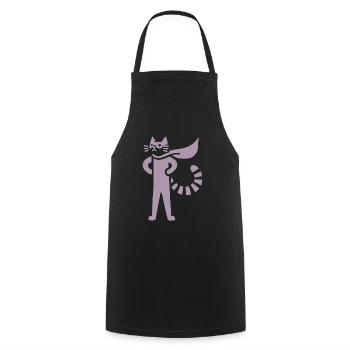 Cats Superhero Hero Silhouette Cloak - Cooking Apron - black - Front - AI Model Male 185 dark (185cm)