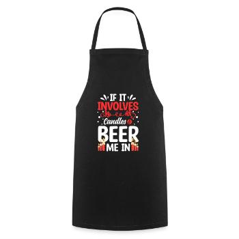 Candles Fire Romance - Cooking Apron - black - Front - AI Model Male 185 dark (185cm)
