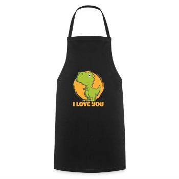 Dino I love you - Tablier de cuisine - noir - Devant - AI Model Male 185 dark (185cm)