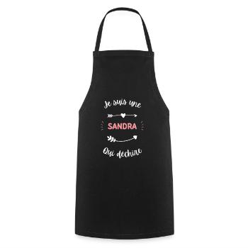 Je suis une sandra qui déchire - Tablier de cuisine - noir - Devant - AI Model Male 185 dark (185cm)