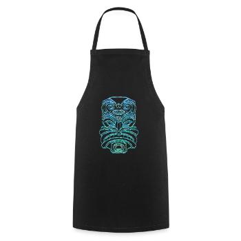 Tiki Mask Tiki Bar Hawaii Water - Cooking Apron - black - Front - AI Model Male 185 dark (185cm)