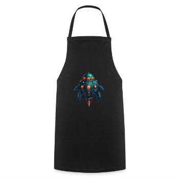Vaisseau spatial coloré imaginatif fantaisiste - Tablier de cuisine - noir - Devant - AI Model Male 185 dark (185cm)