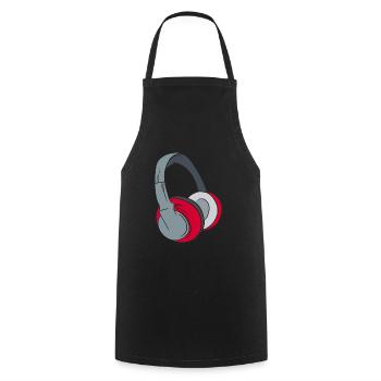 Kopfhörer - Musik Party Geschenk DJ - Kochschürze - Schwarz - Vorne - AI Model Male 185 dark (185cm)