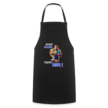 Save Water, Drink Beer!-Funny Party Outfit - Cooking Apron - black - Front - AI Model Male 185 dark (185cm)