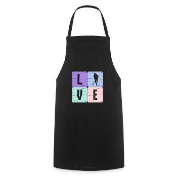 Un joueur de hockey - Tablier de cuisine - noir - Devant - AI Model Male 185 dark (185cm)