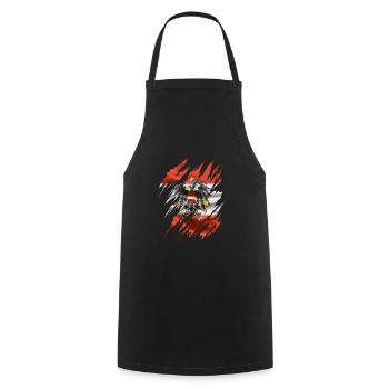 Austria Flag Austria Austrian Flag AT - Cooking Apron - black - Front - AI Model Male 185 dark (185cm)